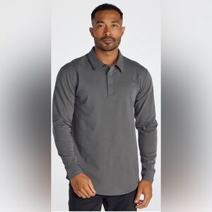 BYLT Drop Cut Long Sleeve LUX Polo Charcoal XXL NWOT